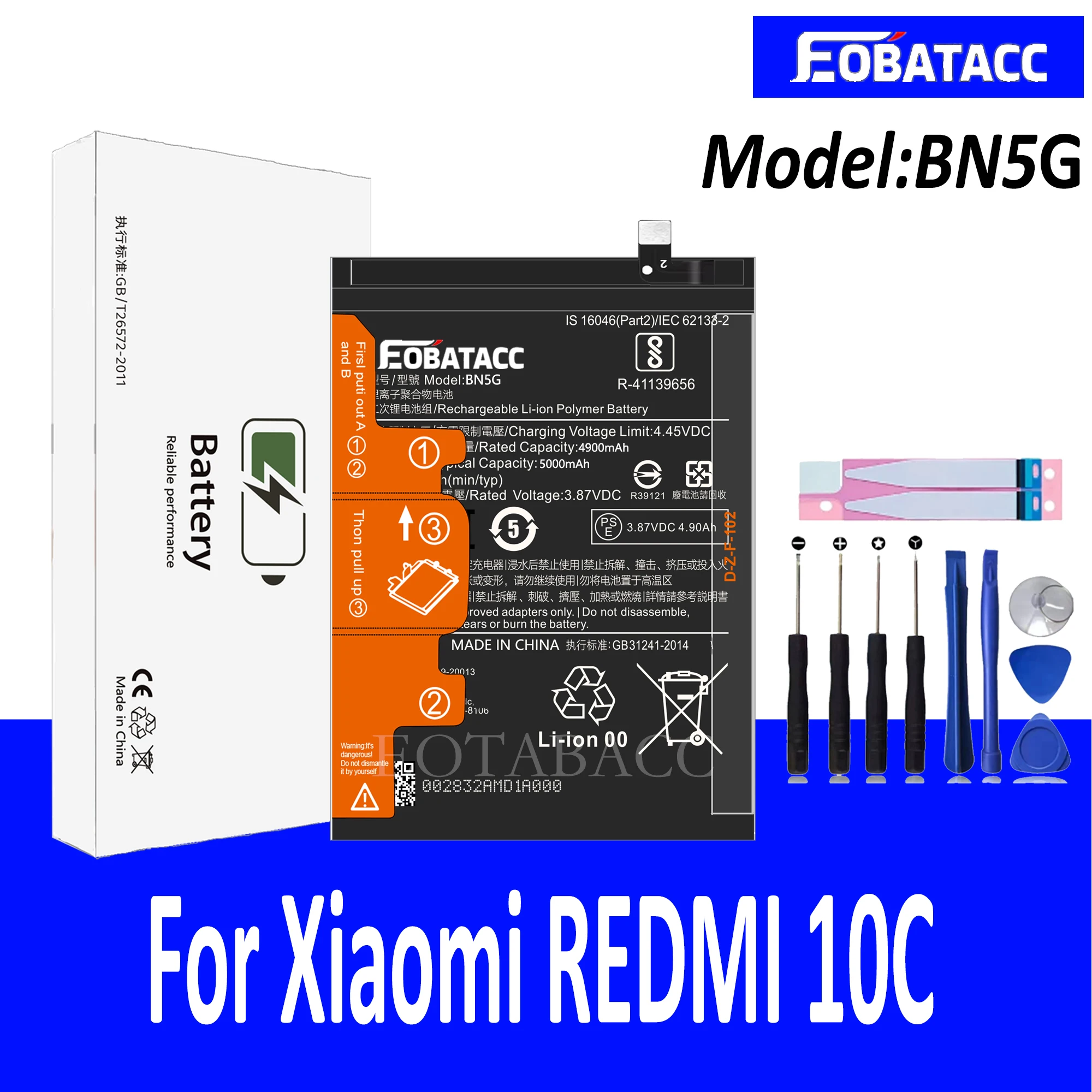 

EOTABACC 100% New Original Battery BN5G For XIAOMI 10C Battery +Tools