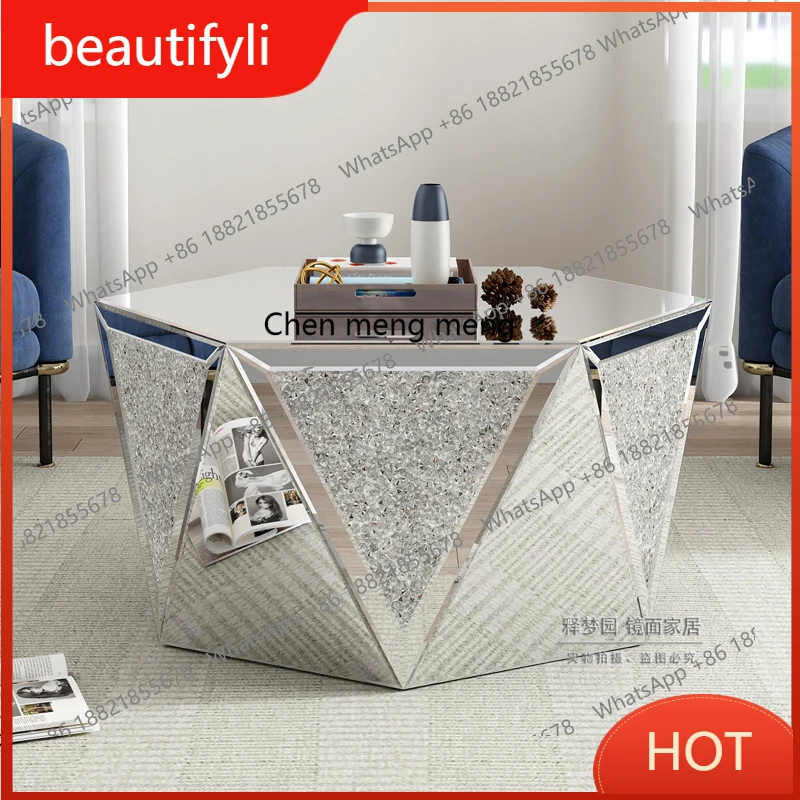 

A139 Nordic coffee table light luxury modern simple coffee table small apartment living room home mirror coffee table