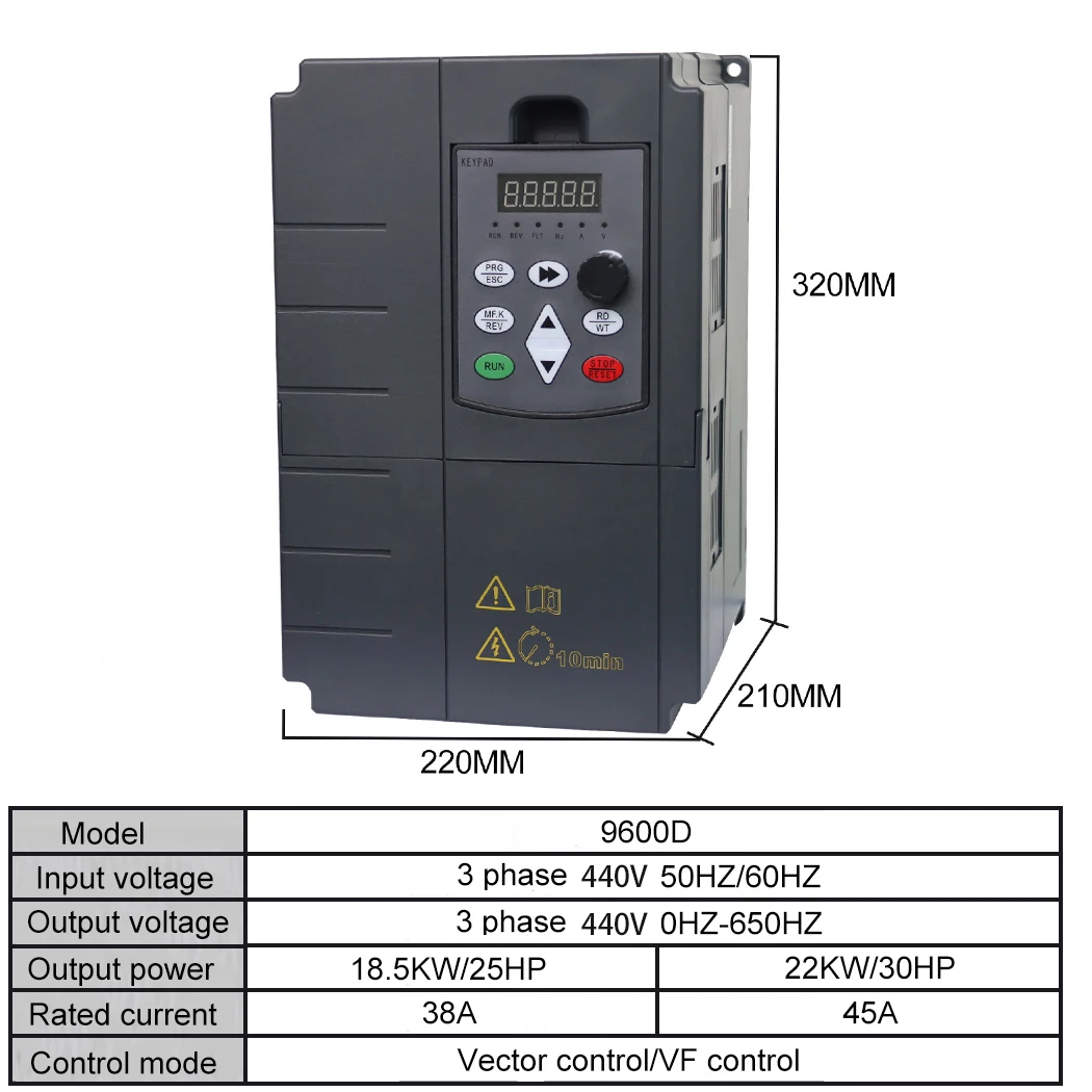 440V 18.5/22/30/37/45/55KW Economical VFD Variable Frequency Drive Converter Changer Variator for Motor Speed Control Inverter