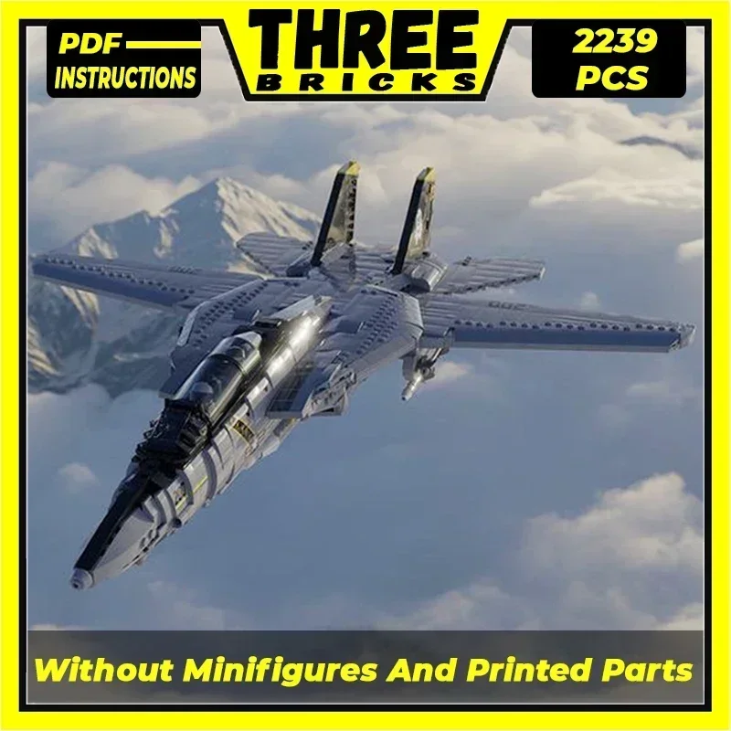 Moc Building Bricks Military Aircraft Model F14 Tomcat Fighter Technology Modular Blocks Gifts Christmas Toys DIY Sets Assembly