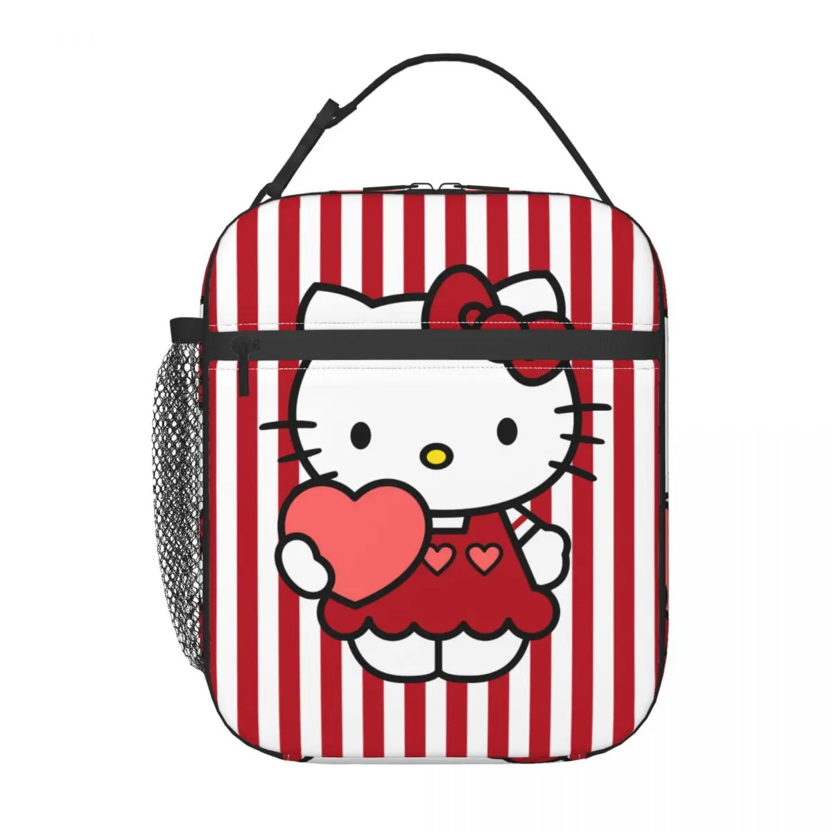 Custom Hello Kitty Insulated Lunch Bag for Women Thermal Cooler Food Lunch Box School Portable Tote Bags