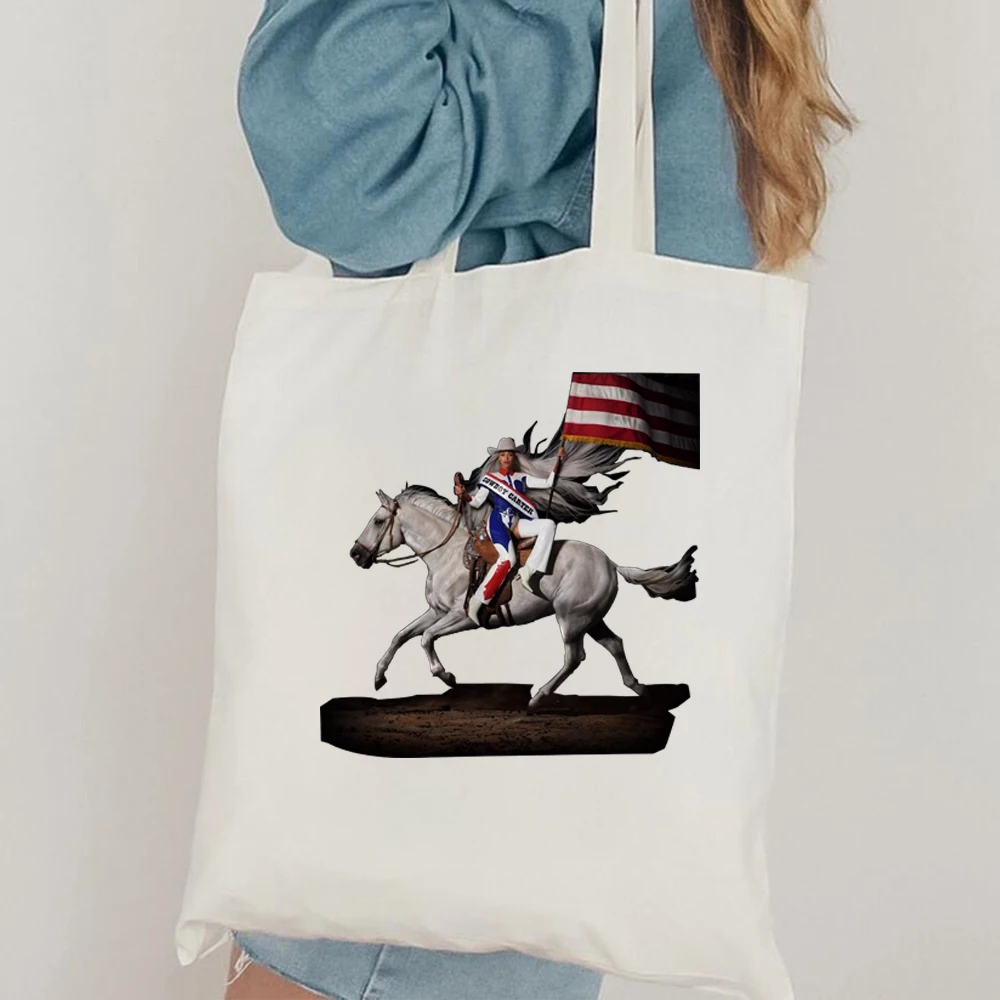 Beyonce Black Tote Bag Cowboy Carter ACT ii Country Gift Beyhive Fan Renaissance Shoulder Bag Gift