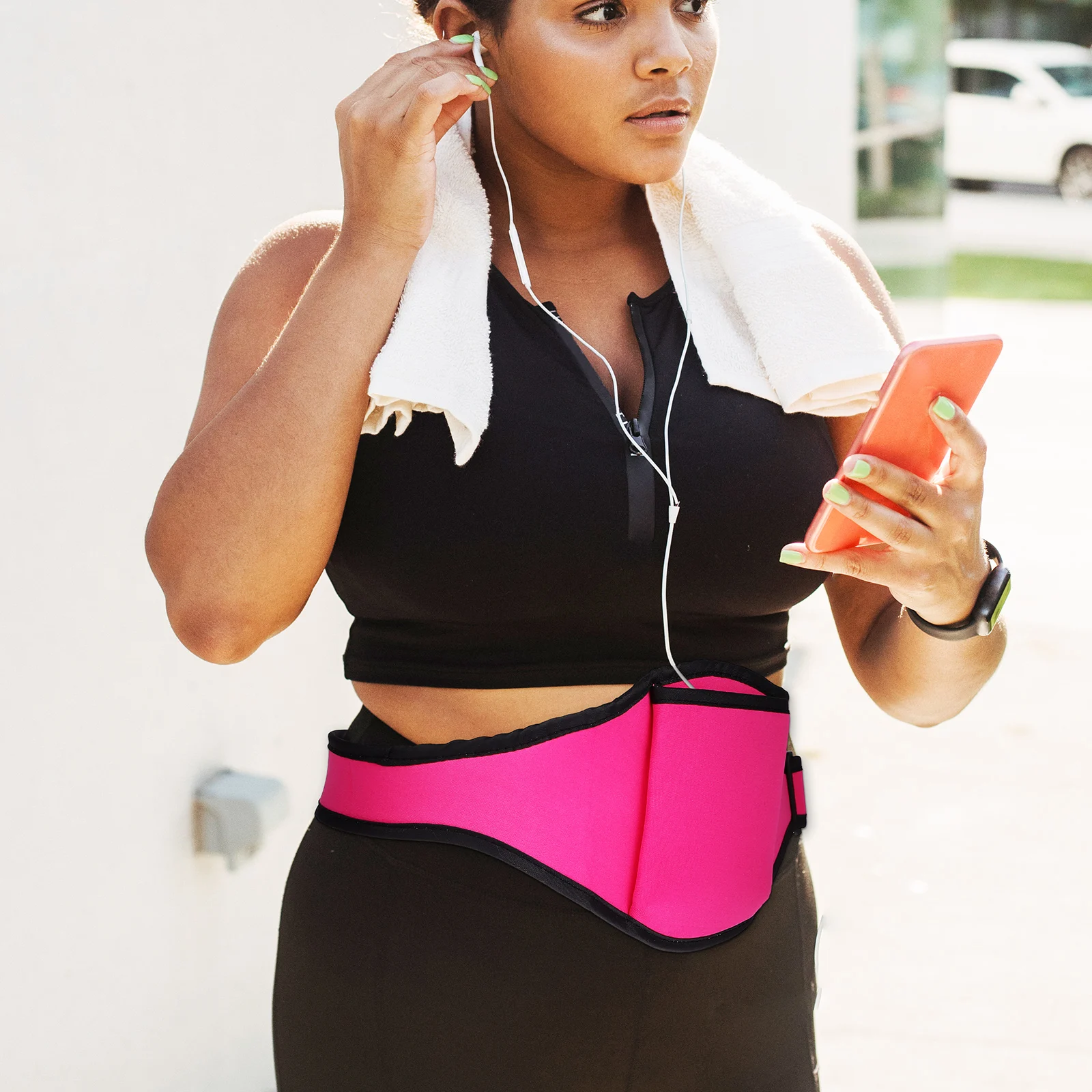 

2Pcs Microphone Belt Carriers Neoprene Waist Bags Soft Breathable for Fitness Instructors Yoga Classes Cycling