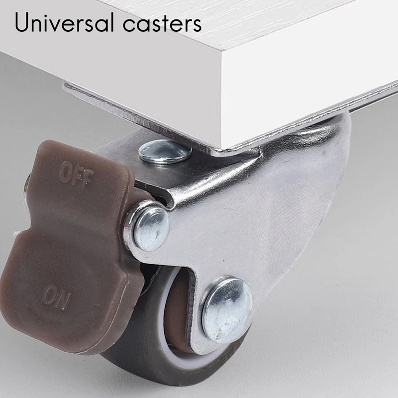 4 Pack 1 Inch Low Profile Casters Wheels Soft Rubber Swivel Caster With 360 Degree Top Plate 100 Lb Total Capacity For Set Of 4