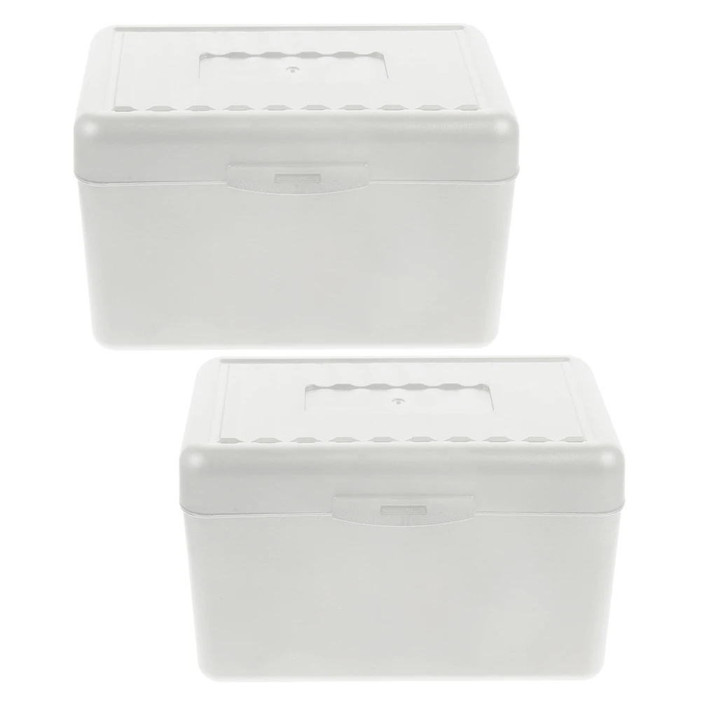 

2pcs Business Card Box Index Card Organizer Desktop Storage Case For Office Cards Holder Name Cards Organizer Client Record Box
