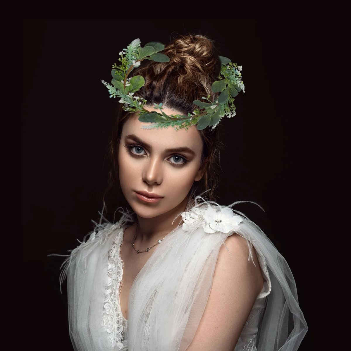 

Simulated Lavender Floral Crown Elegant Hair Accessory Lightweight Bridal Headb Party Wedding Celebration Flower Wreath