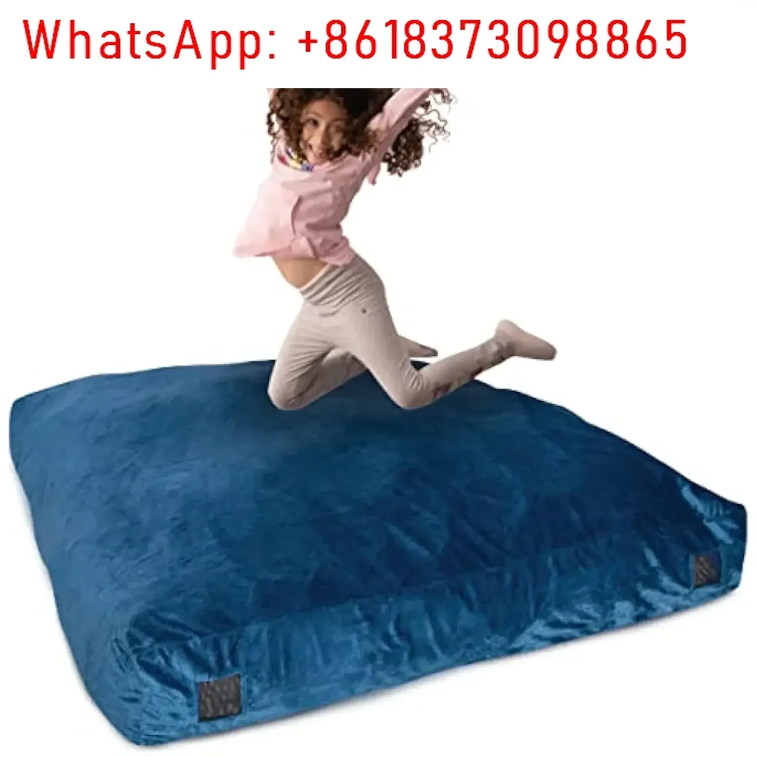 

Milliard Crash Pad Sensory Pad with Foam Blocks for Kids and Adults with Washable Cover (5 feet x 5 feet) (Blue)