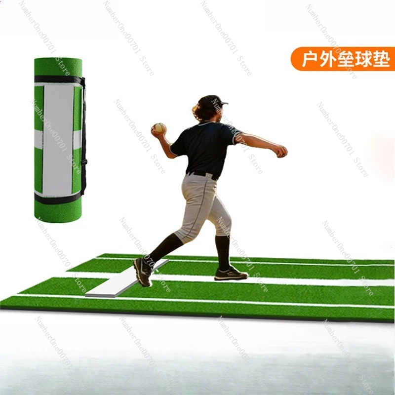 Non-Slip Portable Baseball Softball Hitting Mat Pitcher Practice Training Pad For Batting Throwing Exercise Use