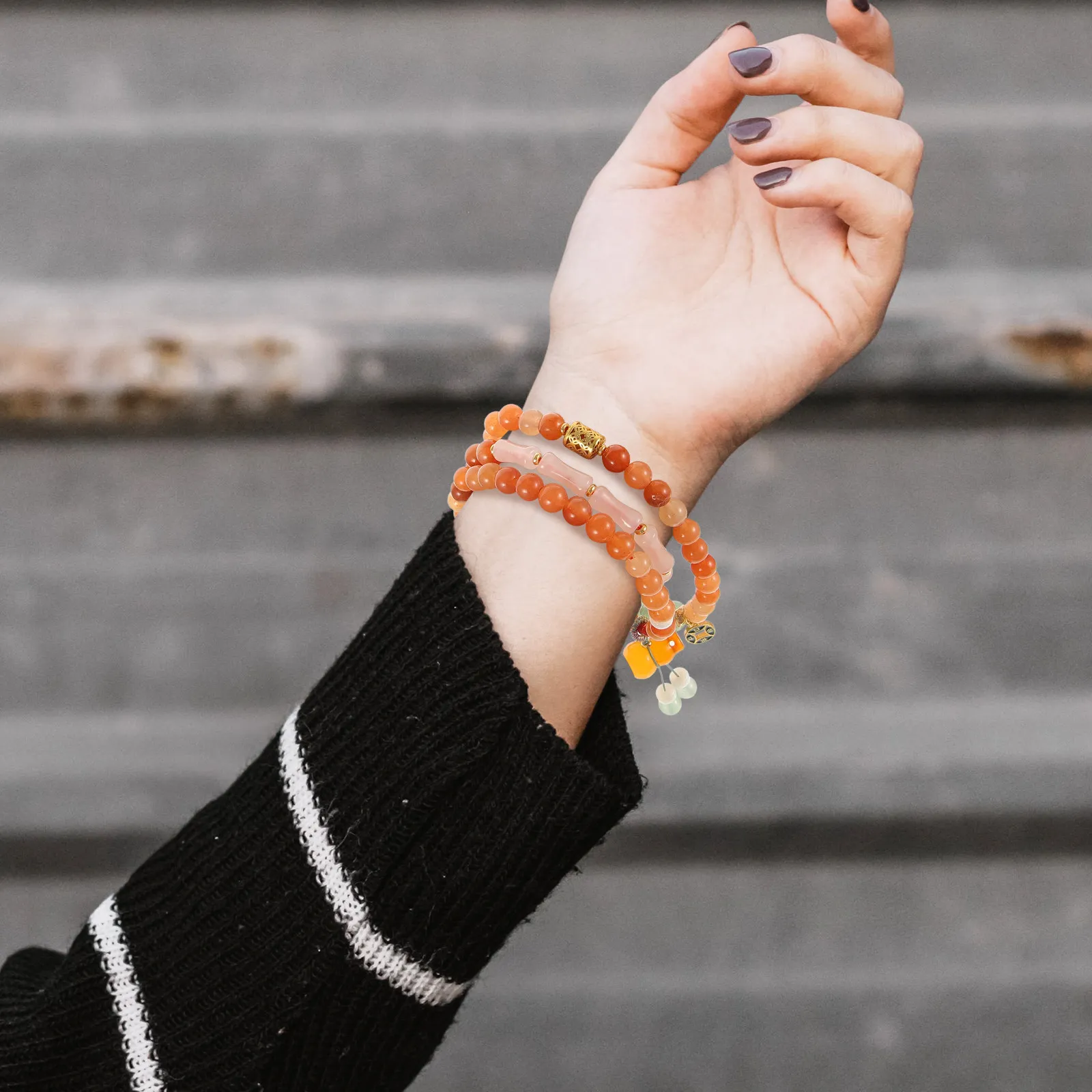 Agate Beads Bracelet Stylish Delicate Comfortable Wrist Charm for All Ages Exquisite Natural Jewelry Gift for Friends Family