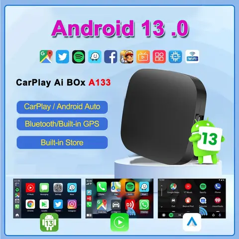 Car Ai Box Android 13 Wireless Android Auto & CarPlay Smart Tv Box Support Youtube Netflix Car Accessories intelligent systems