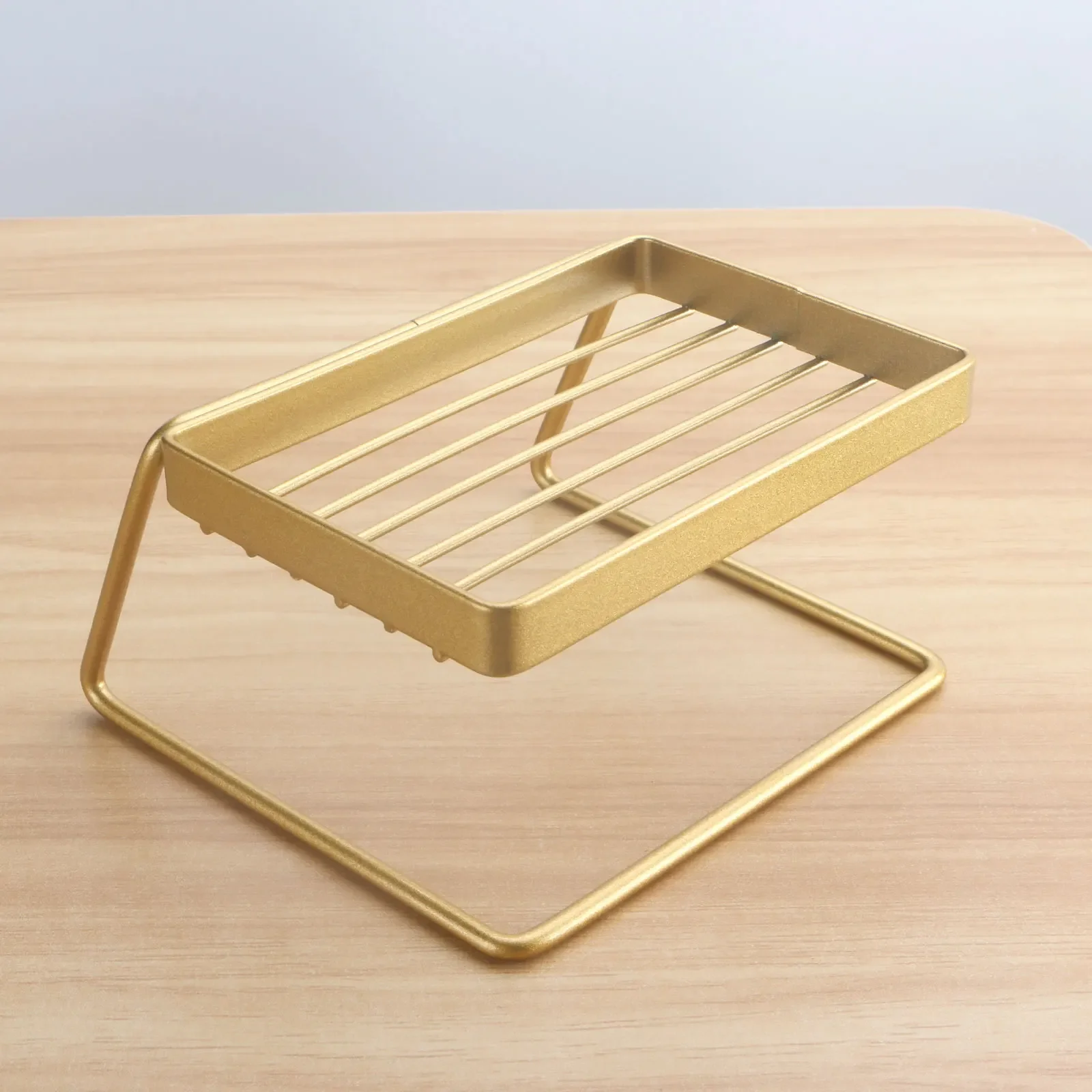 

Stainless Steel Soap Draining Rack Non-drilled Soap Holder Floor-standing Countertop Soap Holder Household Bathroom Storage Rack