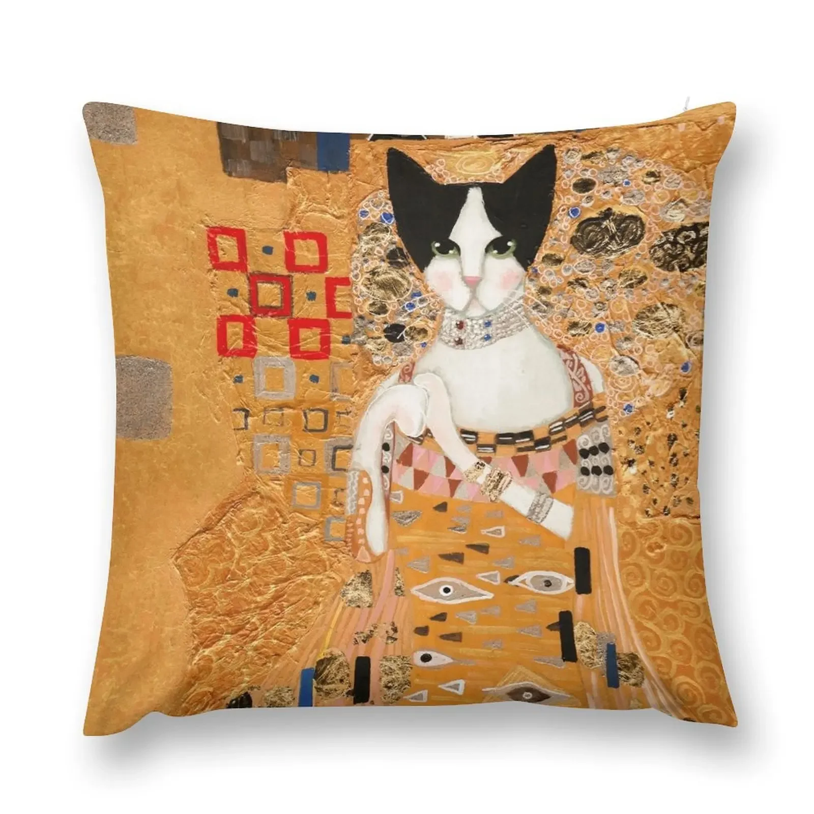 Klimt Cat Throw Pillow Luxury Sofa Cushions Cushion Covers For Living Room pillow