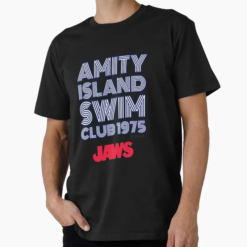 Jaws Horror Movie Halloween Gift T Shirt Vintage Amity Island Great White Shark Graphic Tops Unisex Short Sleeve Streetwear Tees