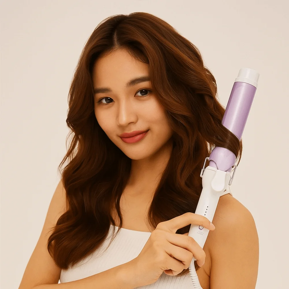 

Ceramic 40 mm Hair Curling Iron Fast Heating 5 Temperature Adjustment Electric Hair Curler Big Wave Manual Big Wave Curler