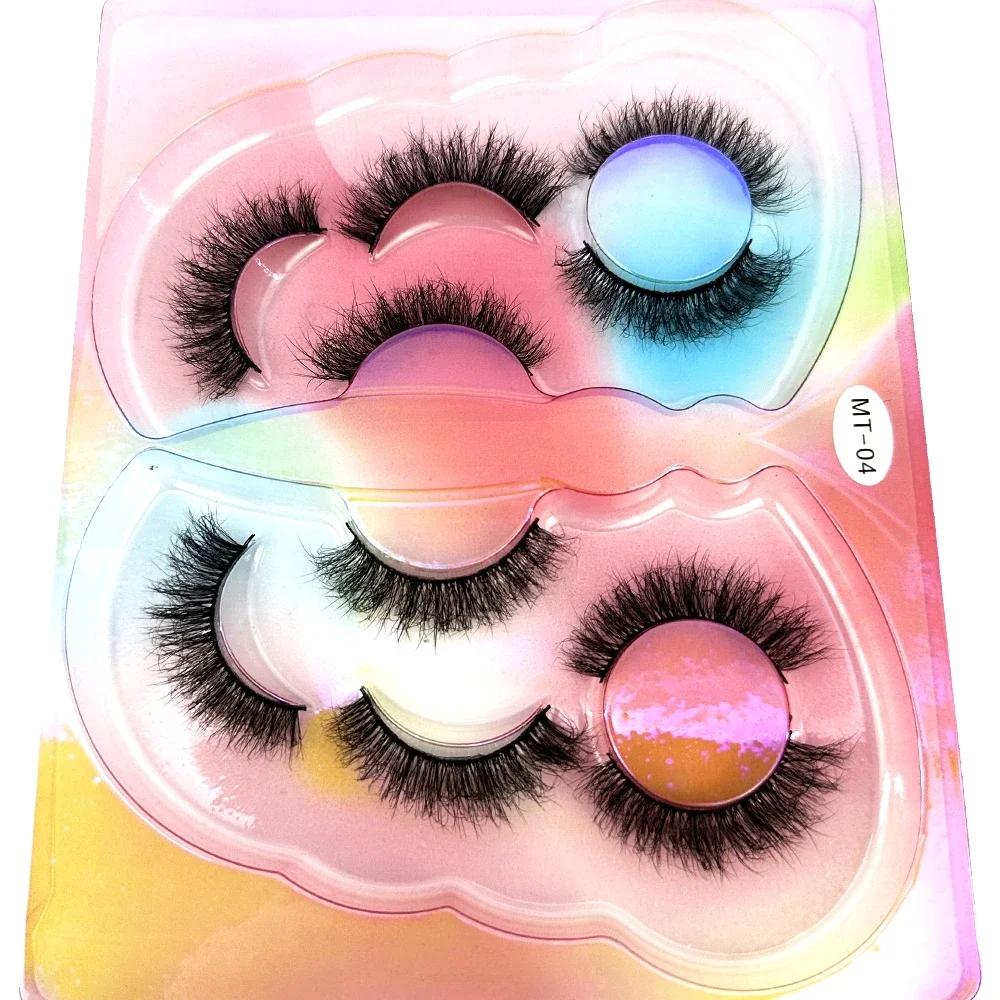 HBZGTLAD 5 ペア 3D ミンクまつげナチュラルロングフルストリップショートミンクまつげつけまつげメイクアップ偽まつげ黒まつげ