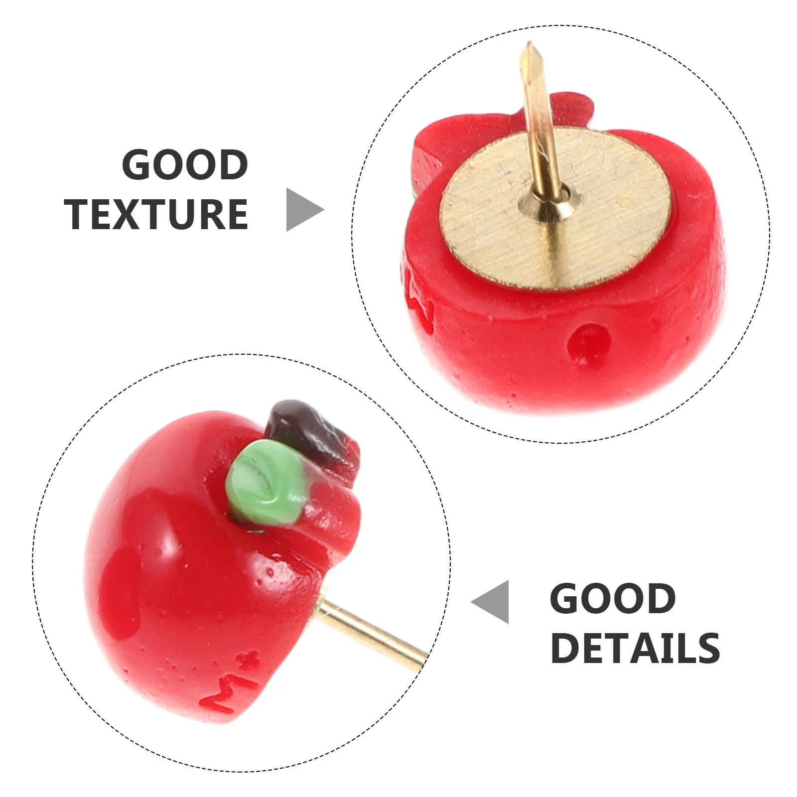 دبابيس دفع تفاح واقعية مزخرفة على شكل فاكهة إبداعية مستلزمات مكتبية أدوات مكتبية فريدة من نوعها هدية شعبية