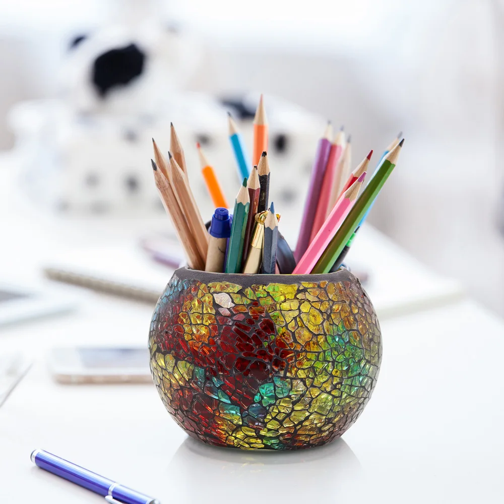 Rainbow Empty Candle Jars DIY Homemade Candle Container Glass Mosaic Jars for Candles Holder Vessel Storage
