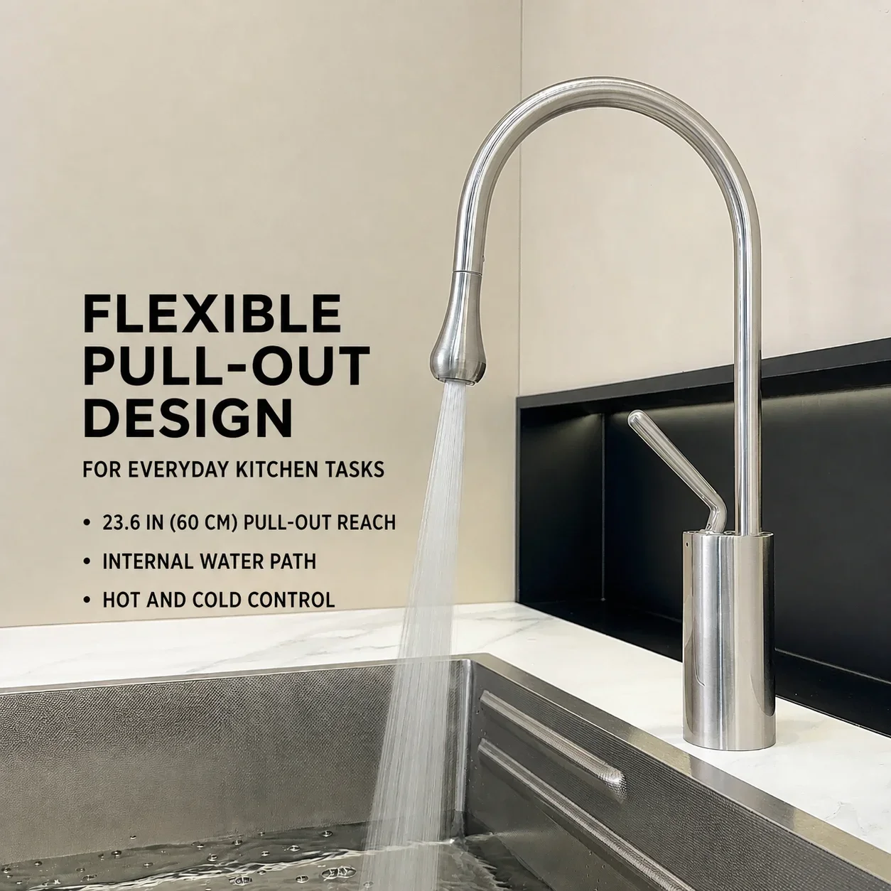 Pull Out Bathroom Sink Faucet 360 Swivel Dual Mode Hot Cold Brass Basin Mixer Tap Single Handle Vanity Faucet
