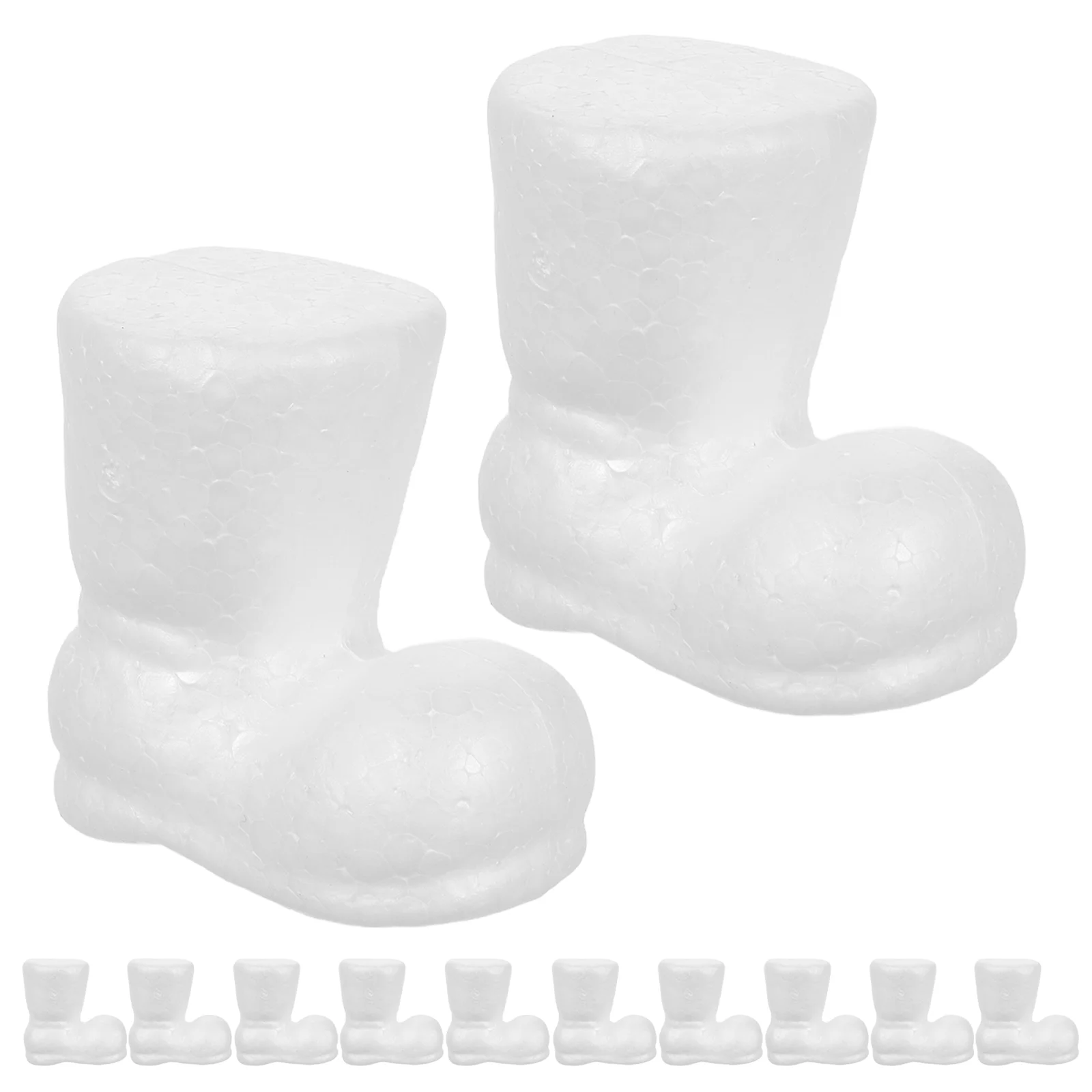 

12pcs Foam Christmas Boots 9cm Unpainted Blank Shoes Figurine Ornaments Santa Claus Boots Model Xmas Decoration DIY Craft Foam