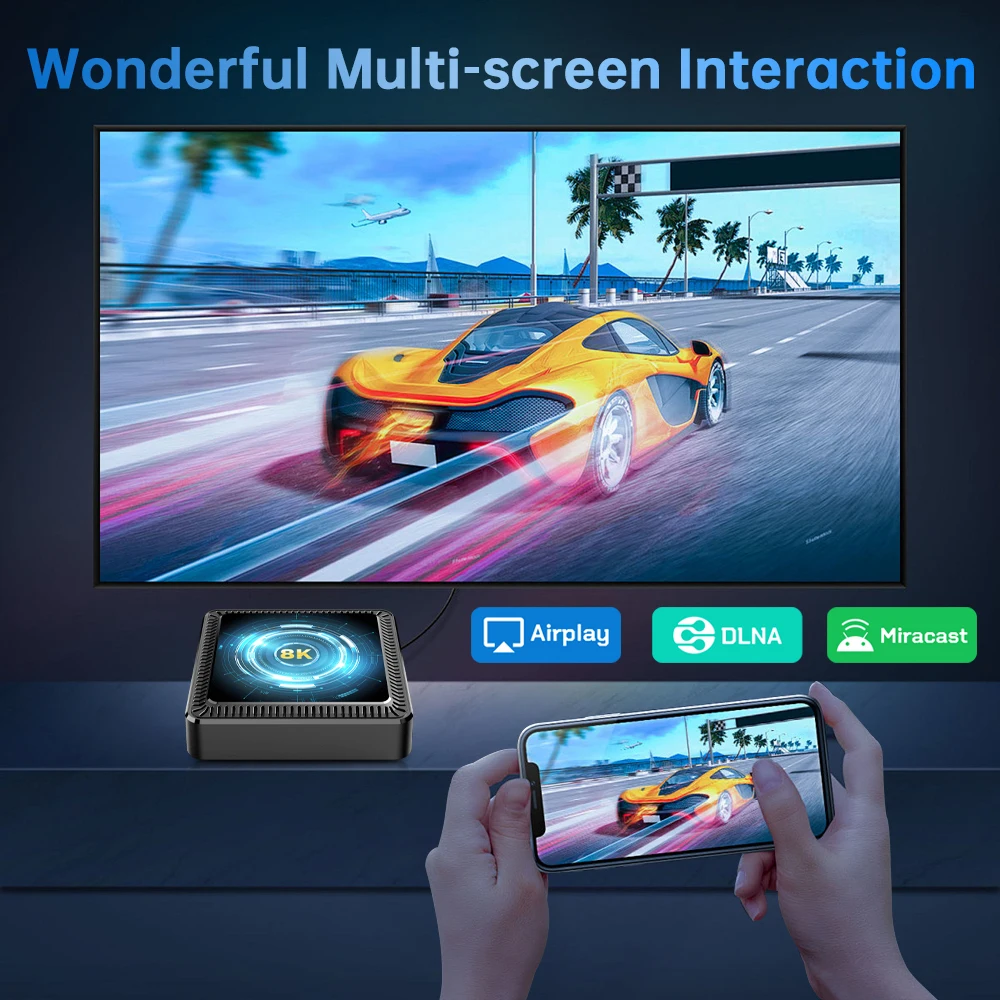 Q19 Android14 8K HDR10+ Smart TV Box BT5.4 Dual WiFi Allwinner H618 8K Set Top Box Media Player mit Google Voice Assistant