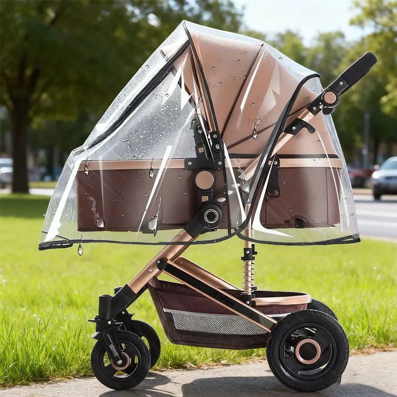 Universal Baby Cart Raincoat Stroller Rain Cover Large Size Windshield Protective Newborn Waterproof Stroller Accessories