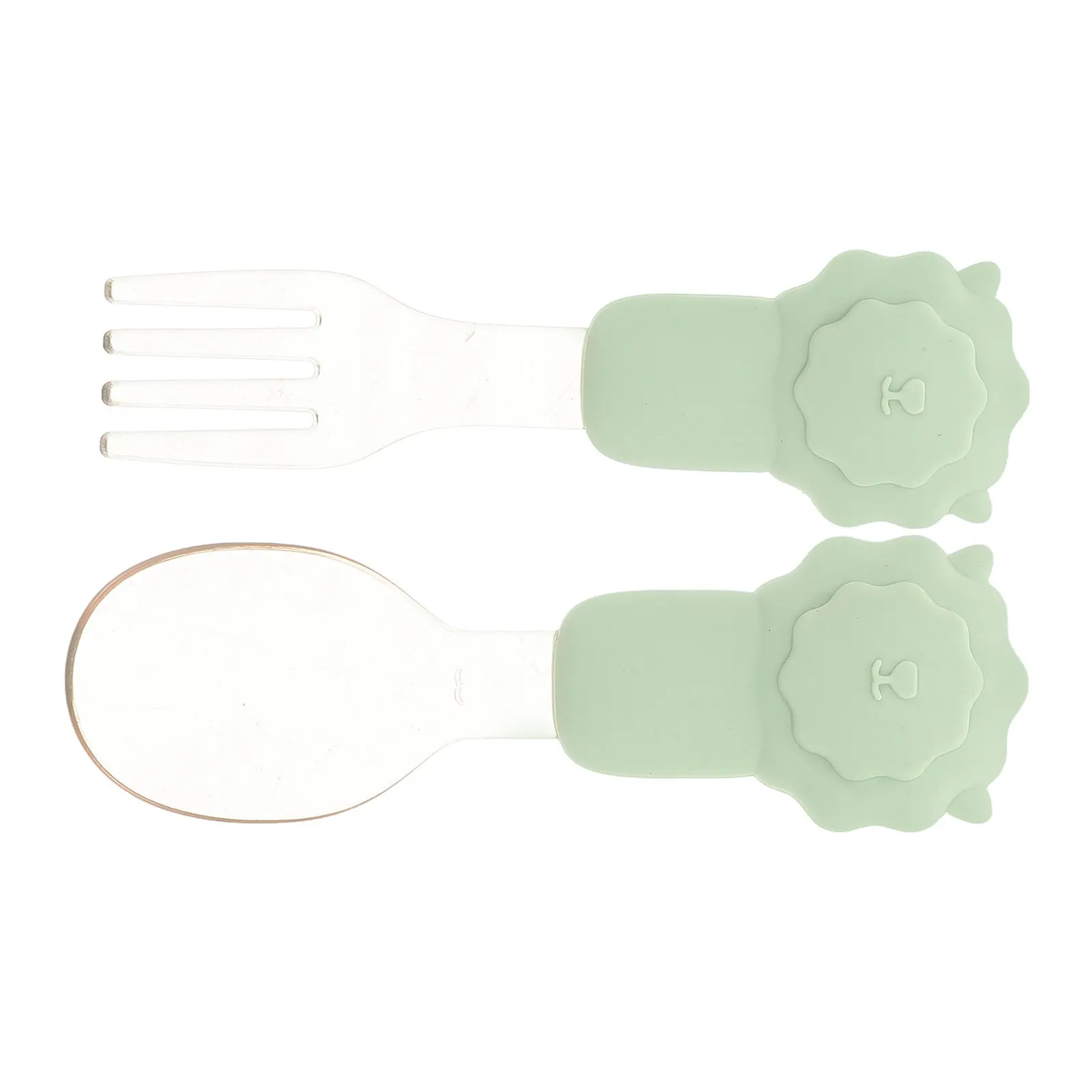 

1Set Toddler Silverware Silicone Cartoon Lion Baby Fork Spoon Set Baby Eating Utensils Safe Training Cutlery