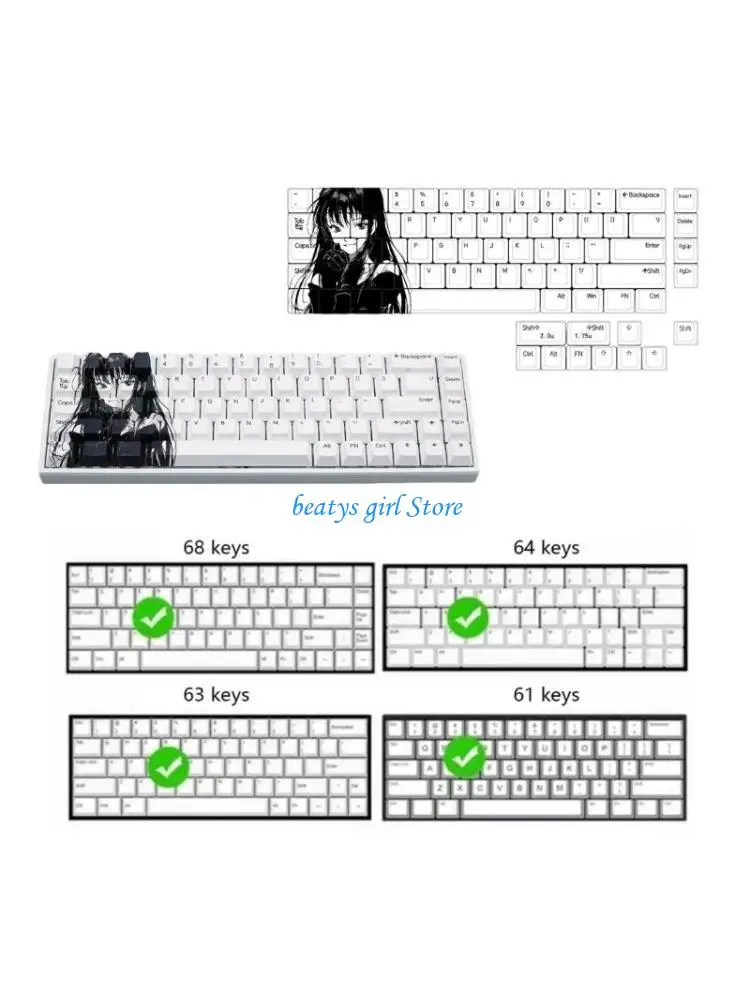 

C7AB Unique Keycaps 75Keys Original Height Dye Sublimation for Mechanical Keyboard