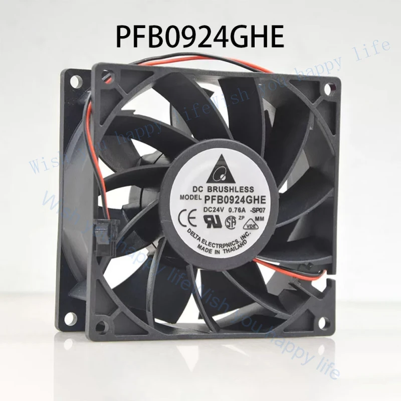 LL  for Delta Axial Fan PFB0924GHE 2-wires DC 24V 0.76A 92*92*38mm high air volume fan