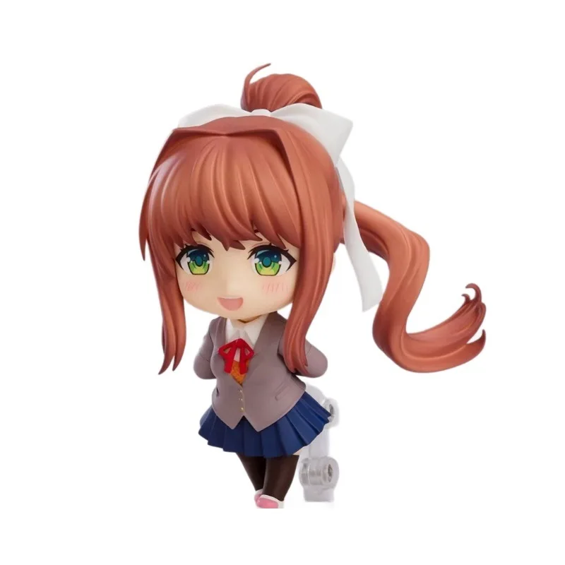 10cm Doki Doki Literature Club Figure Monika Anime Figures Cute Girl Q Version Doll Gk Ornament Model Birthday Toys Gifts