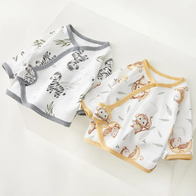 

Newborn Baby Clothes Made of Pure Cotton From 0-3-6 Months Half Back Clothes Monk Clothes Spring and Autumn Children's Clothing