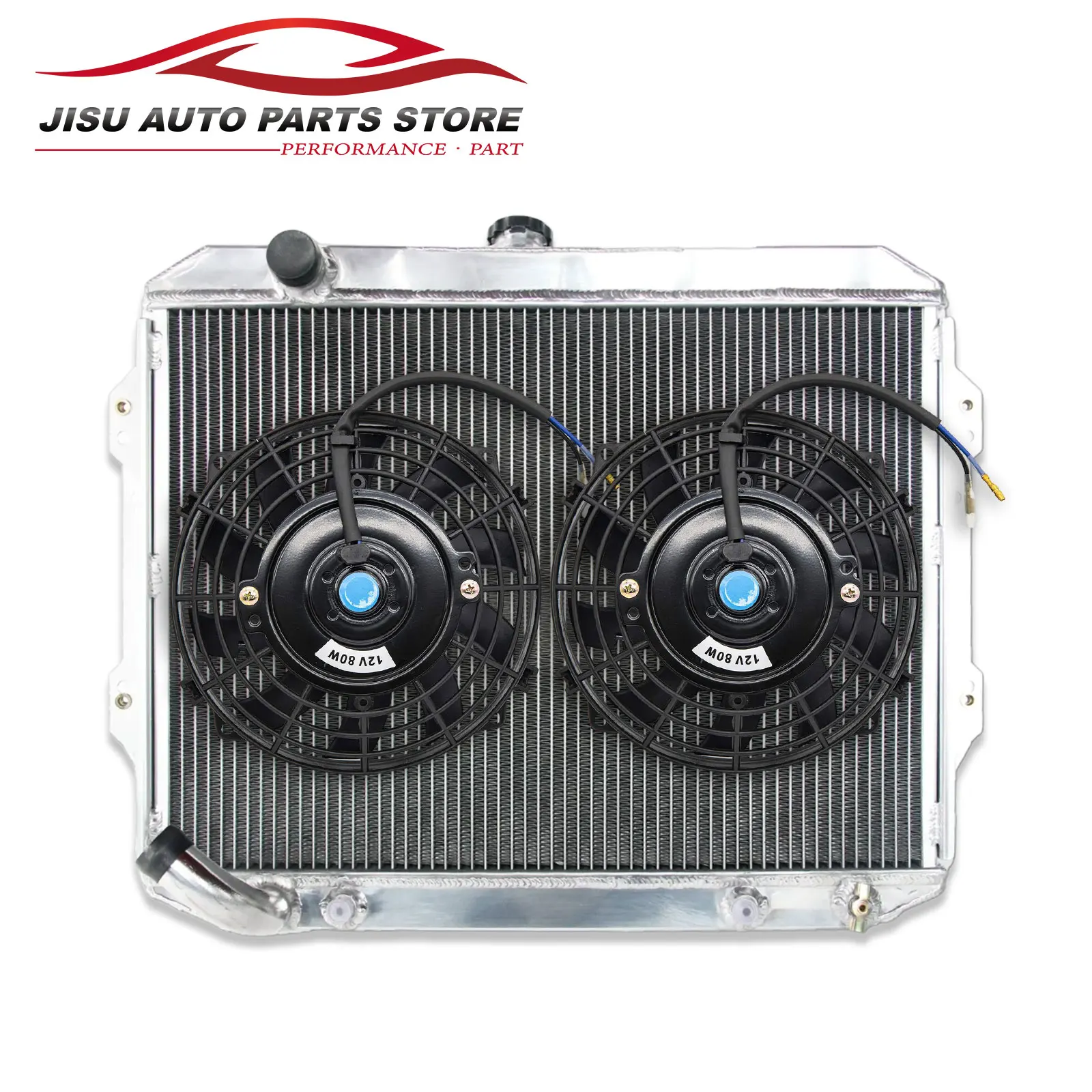 3-Row Aluminum radiator + Fans for 1992-1998 Mitsubishi Pajero V33 V43 6G72 1993 1994 1995 1996 1997 AT / MT