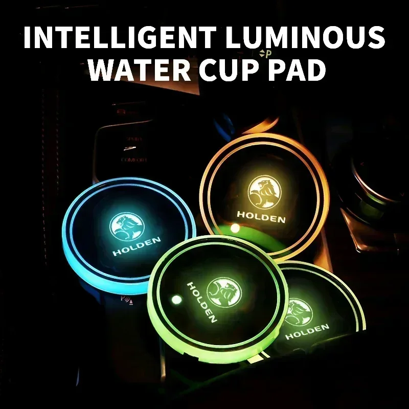 Car LED Cup Holder Water Bottom Mat RGB Light Decor Drink Coaster For Holden Astra Commodore Cruze Monaro Colorado Accessories