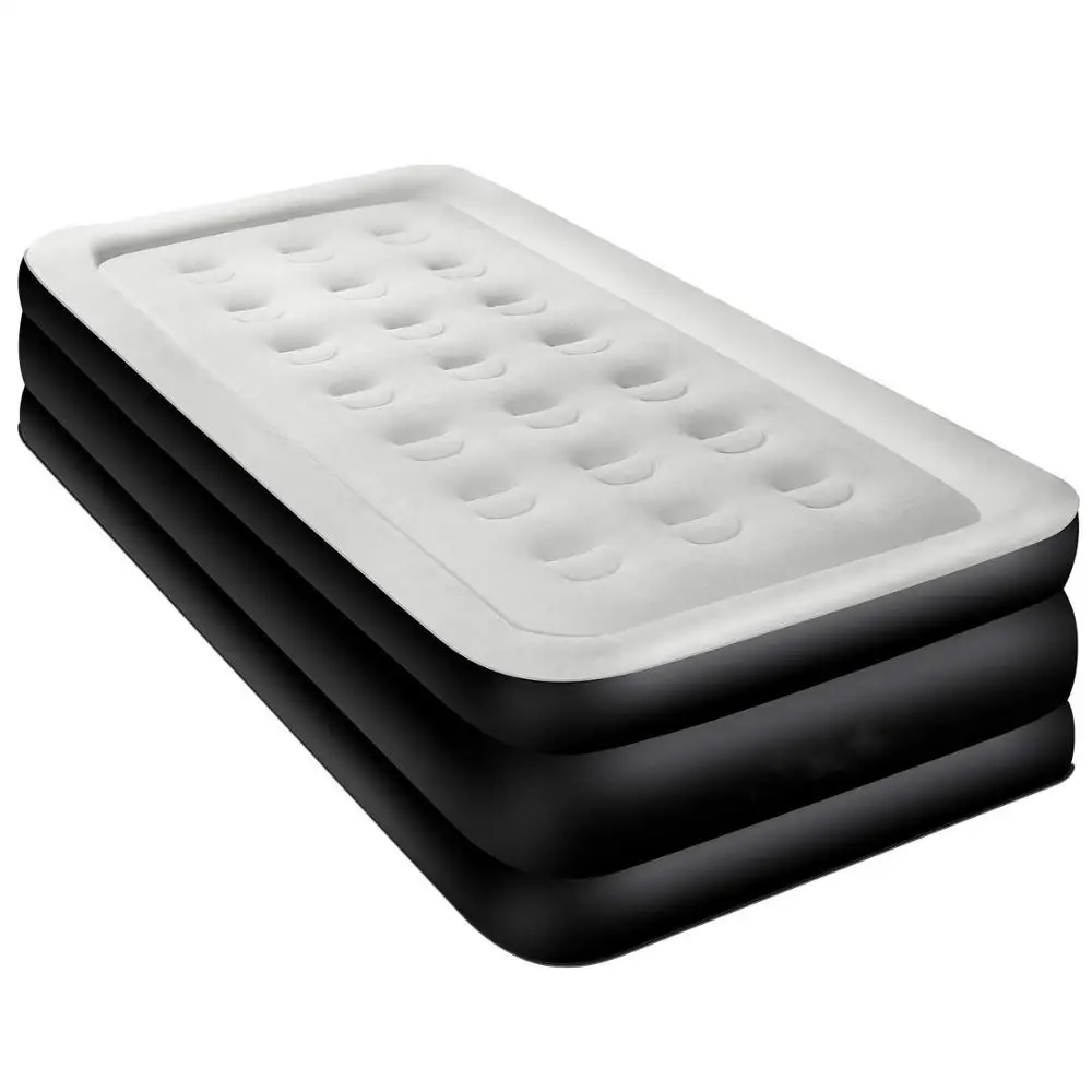 STLF Inflatable Single Size Bed PVC Flocked Self Inflatable air Mattresses With Pump