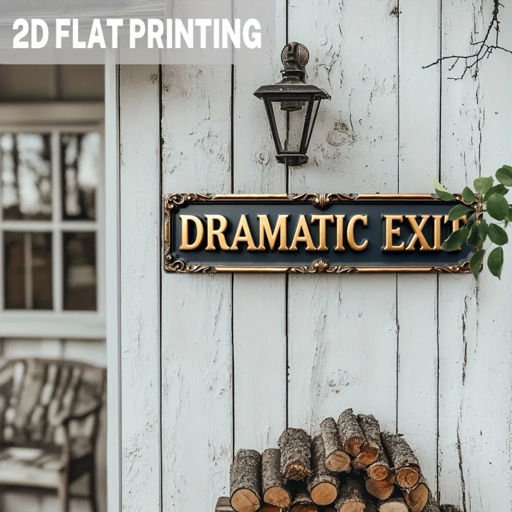 Vintage Dramatic Exit 2D Flat Metal Sign - 1pc 3.93x15.74