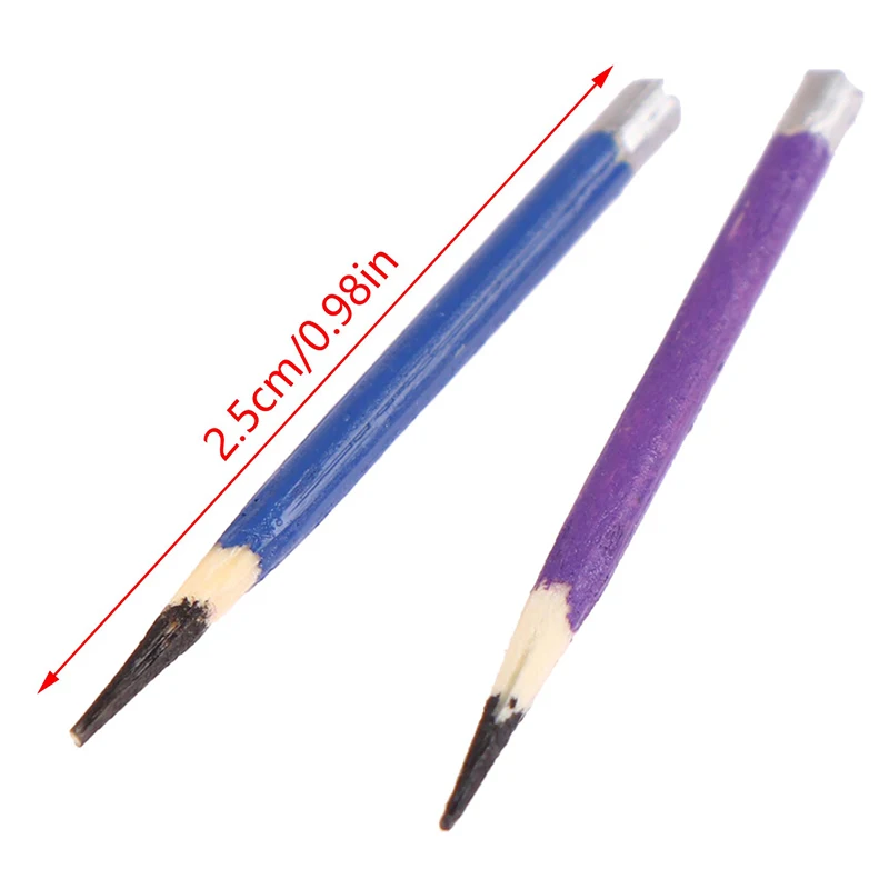 8Pcs 1:12 Dollhouse Miniature Pen Mini Colored Pencil School Supplies Model Kid Pretend Play Toy Doll House Accessories