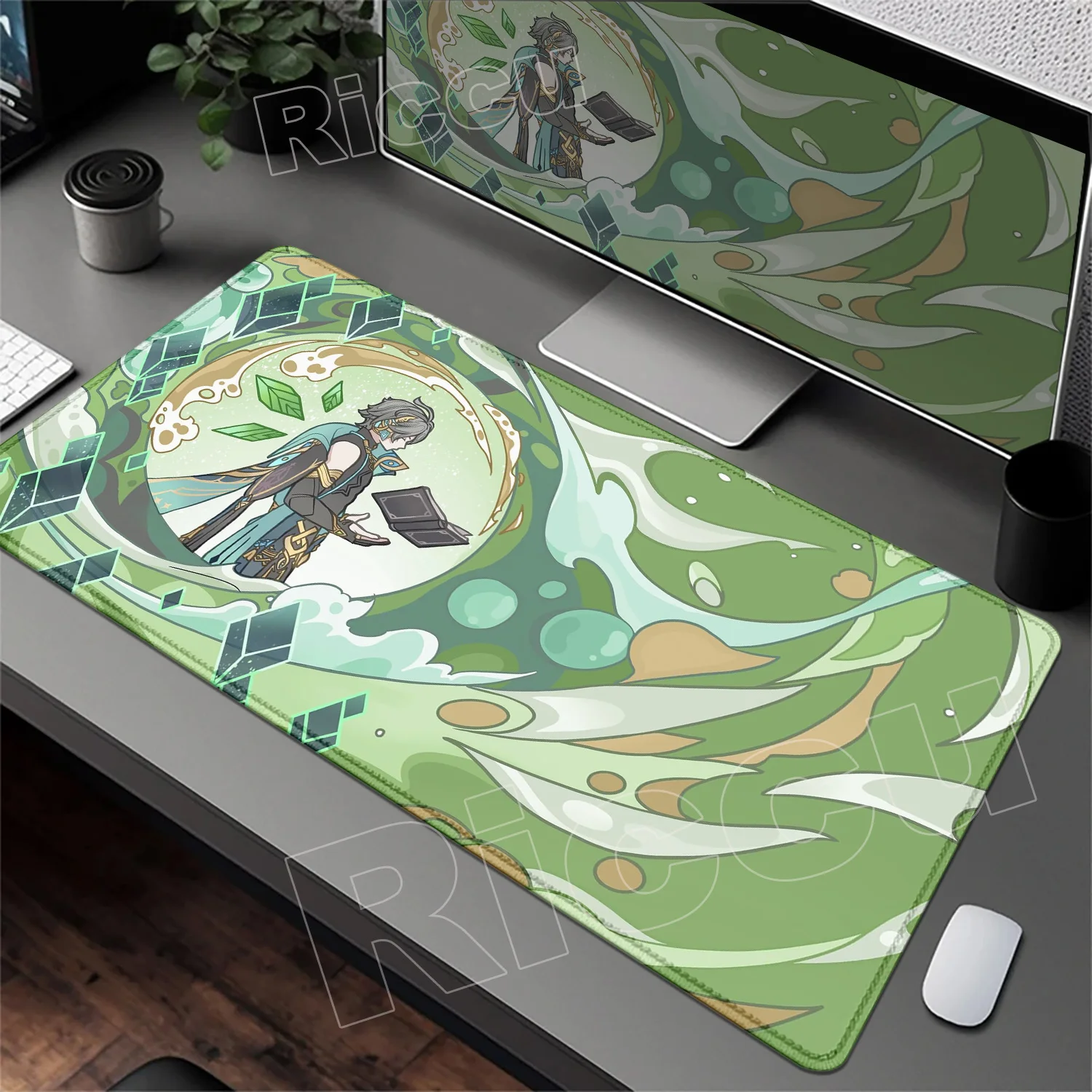 

HD Sumeru Character Mousepad Alhaitham Wanderer Genshin Impact Non-slip Rubber Laptop Gaming Mouse Pad Anime 900x400mm Desk Mats