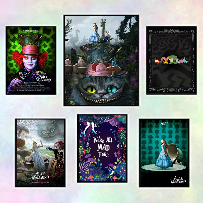 Canvas Painting Alice in Wonderland Movie Print poster Bedroom Home Decoration Modern Wall Art Oil Painting Poster Picture