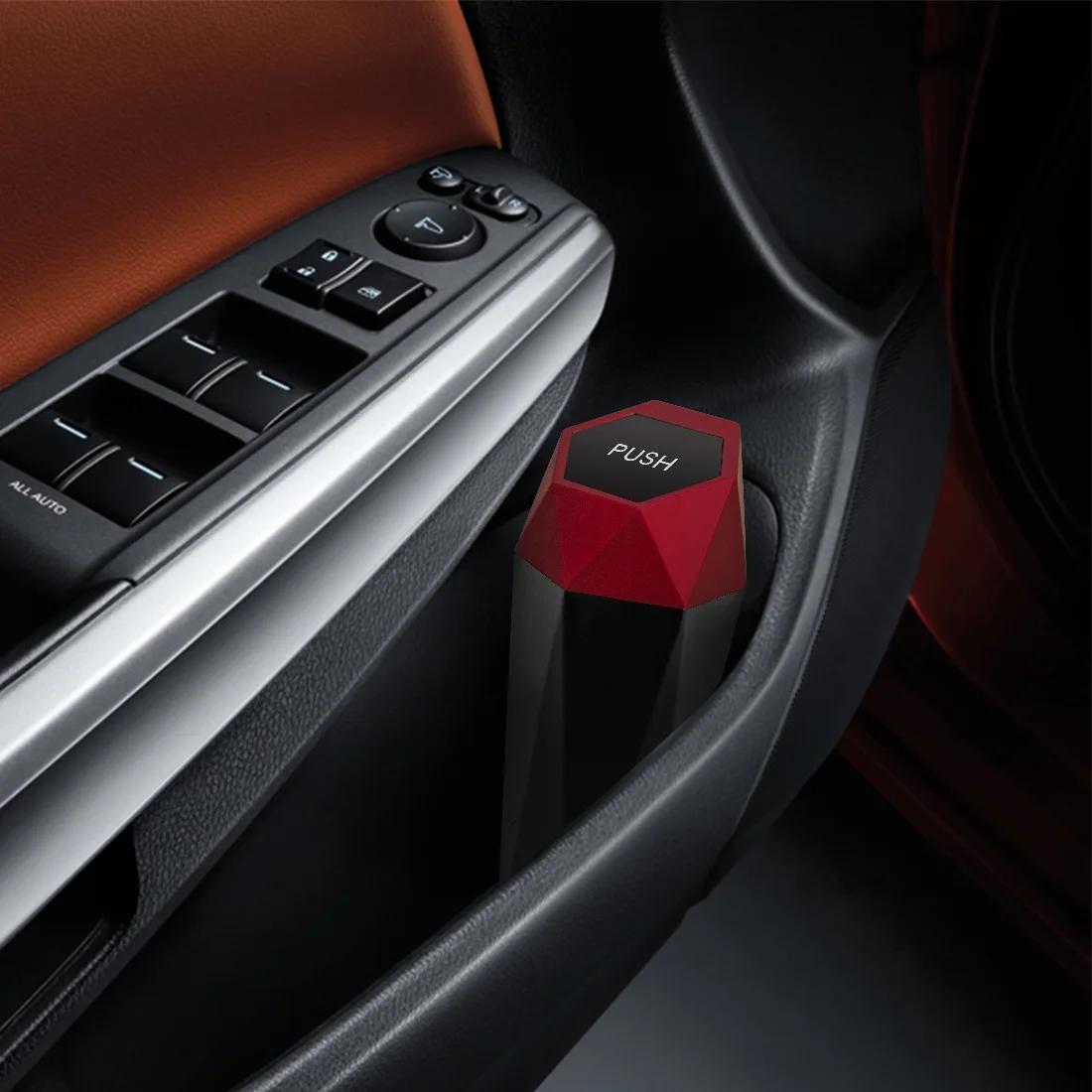 Car Trash Can Leak-proof Odor-sealing Garbage Bin with Lid Portable Storage Box for Cup Holder Door Pocket Car Interior - view 4