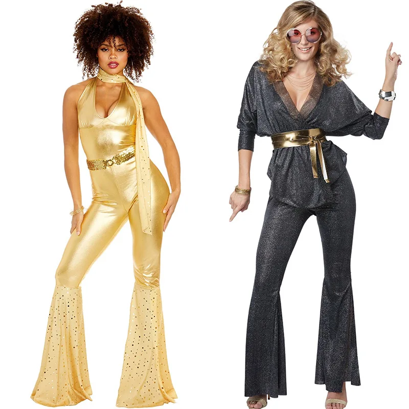 1960s-70s Retro Disco Costumes Halloween Hippie Party Outfits Masquerade Costumes Hip-Hop Costumes