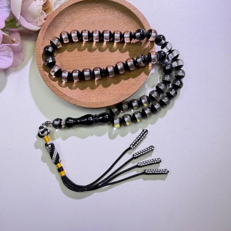 1Pc Handmade Muslim Prayer Beads with Tassel, Rosary Tasbih Handheld Decor Bracelet - view 2