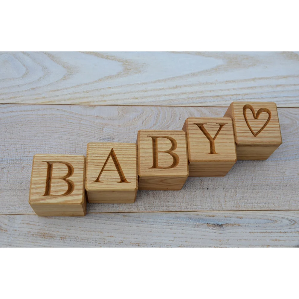 Bloques de madera para bebé, r - Baby Nursery Letters reseña y precio