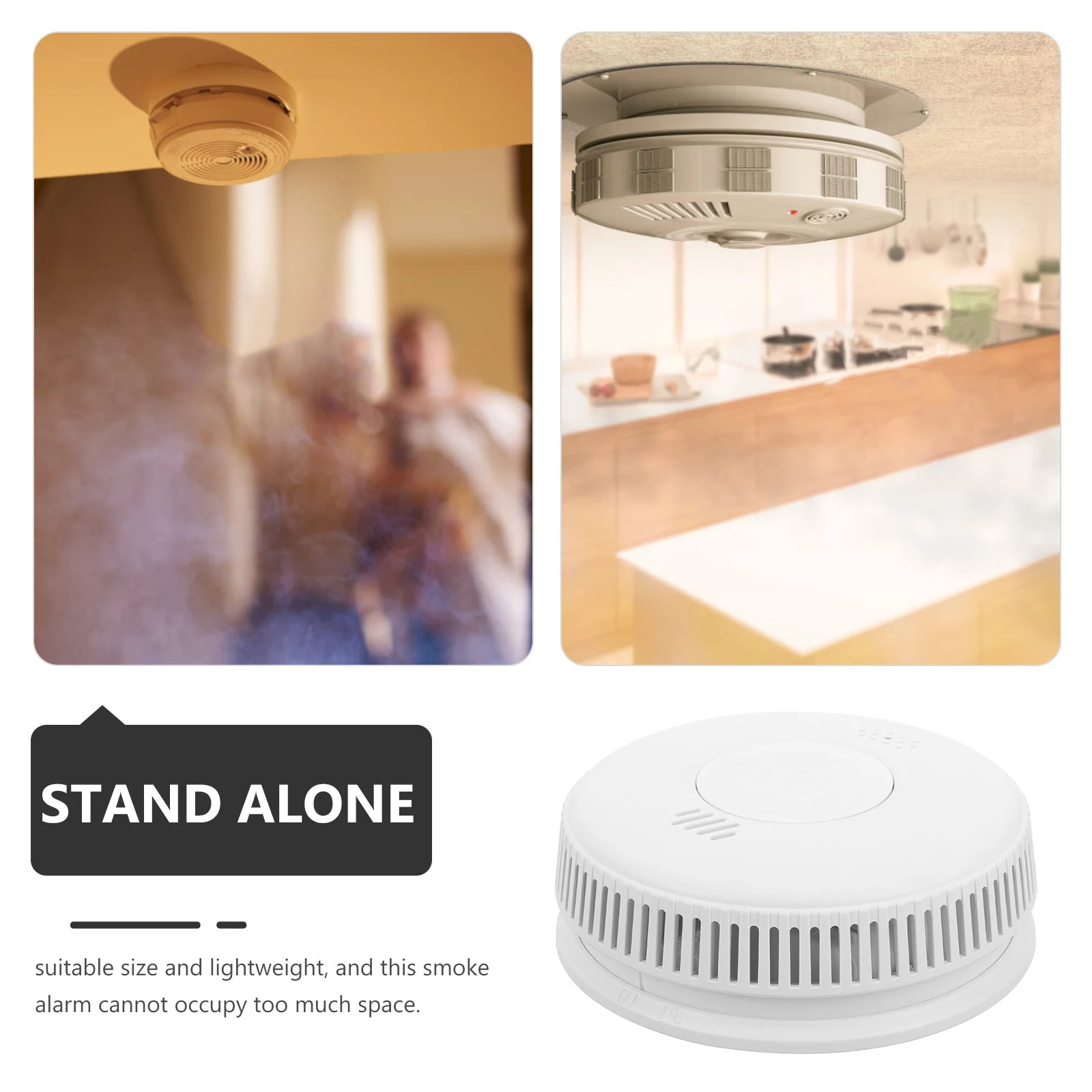 Allarme antincendio rotondo in plastica alimentato per il fumo di sicurezza della libreria bancaria della scuola domestica