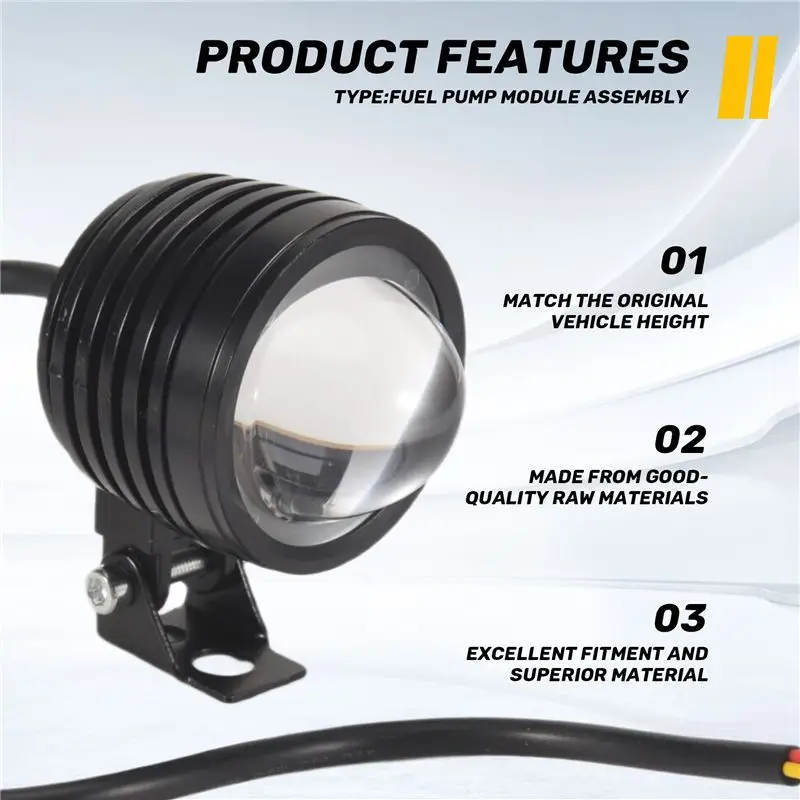 A54K-3 Inch Motorcycle Headlight 30W 6000LM Fisheye LED Motorbike Light Headlight Driving Fog Spotlights White+Amber Light
