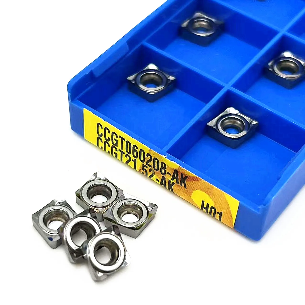 CCGT060204 AK H01 카바이드 인서트 내부 터닝 공구, CNC 알루미늄 절삭 공구, CCGT 060202 금속 선반 공구