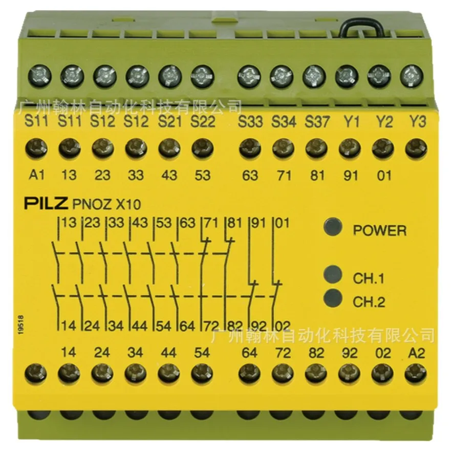 Safety Relay (free-standing) PNOZ X10, Monitoring Emergency Stop Device And Safety Door