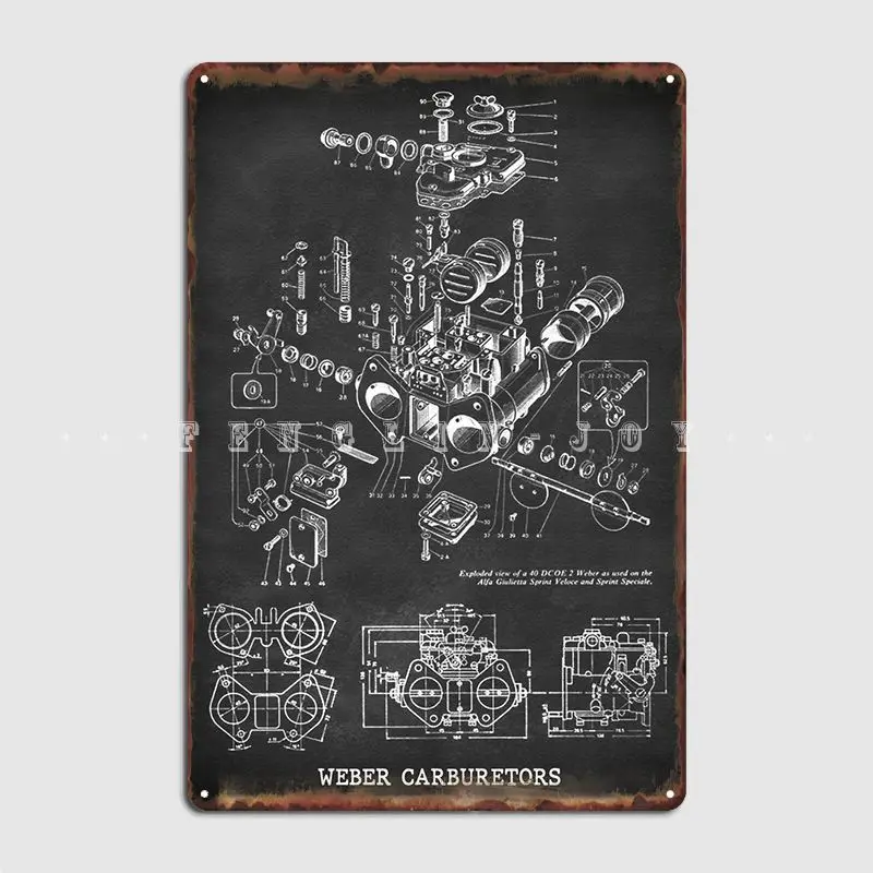 Weber Carburators Poster Metal Plaque Pub Mural Customize Garage Decoration Tin Sign Poster