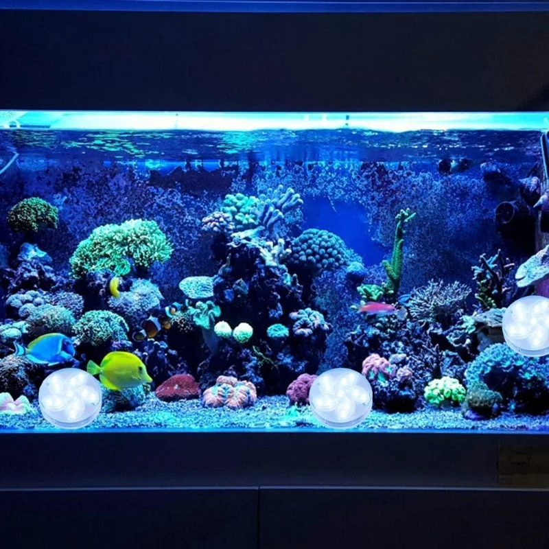 4 Pack Submersible LED Lights Waterproof LED Underwater Light With Suction Cup Magnets And RF Remote Control RGB LED Lights