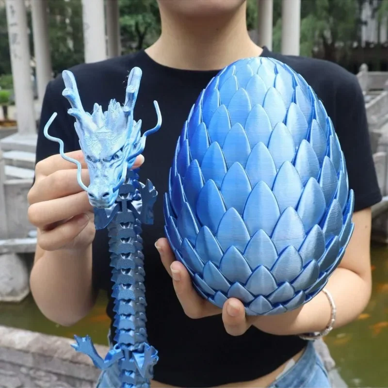3D Printed Giant Egg, 7in Scale, with a 24in Dragon; Large Decorative Gift, Suitable for Parties, Easter, Halloween, Christmas