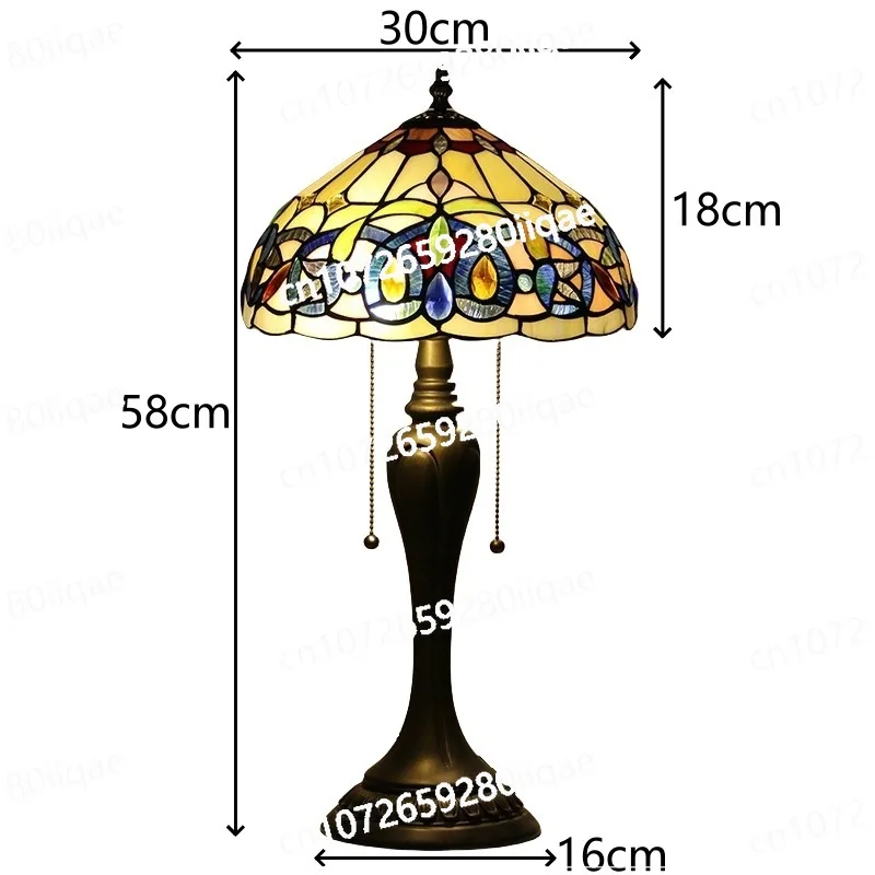 12inch Desk Light Creative Room Decoration Lighting Geometric Hand-inlaid Stained Glass Art Table Lamp for Bedroom
