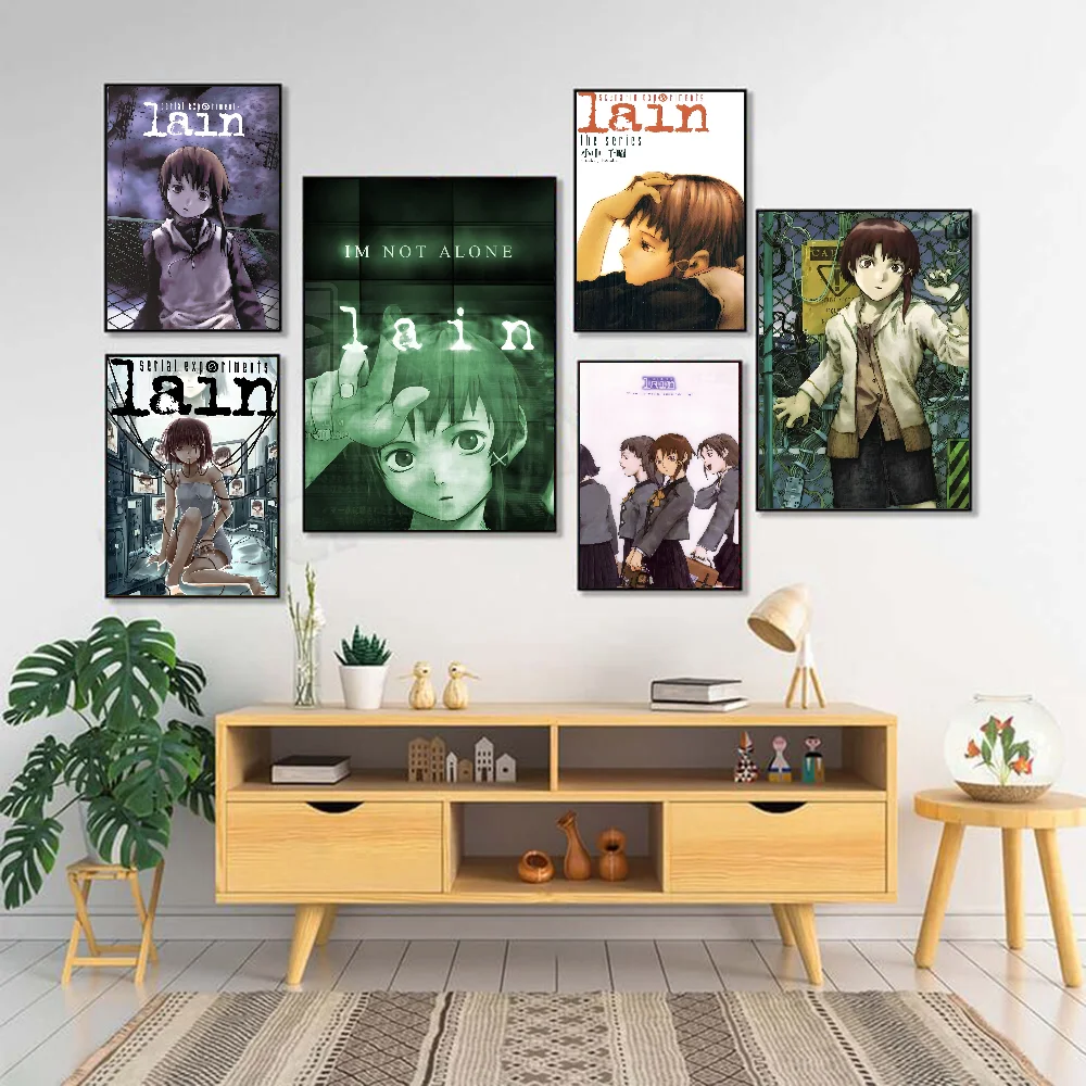 Anime S-Serial Experiments L-lain Poster Waterproof Wall Art High Quality Print Movie Posters For Living Bedroom Room Decor Gift